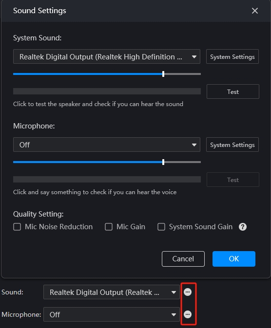 Choose Microphone and Sound