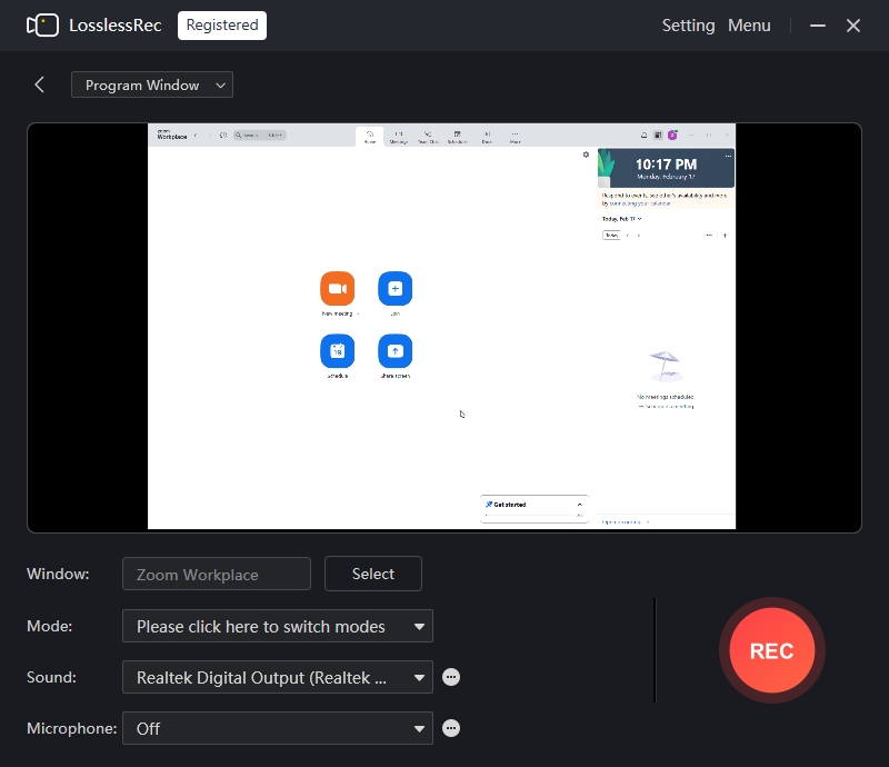 Record Zoom Meeting With Program Window